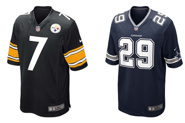 Camisas de Pittsburgh Steelers e Dallas Cowboys também estão entre as vendidas no Brasil (Foto: Divulgação)