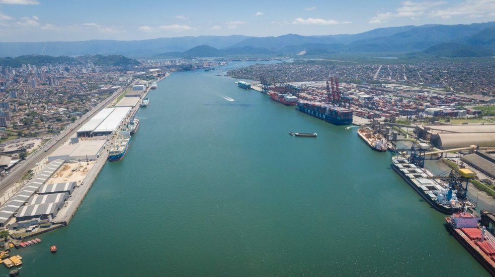 Porto de Santos fecha 2022 com recorde histórico na movimentação de cargas  — Foto: Santos Port Authority/Divulgação