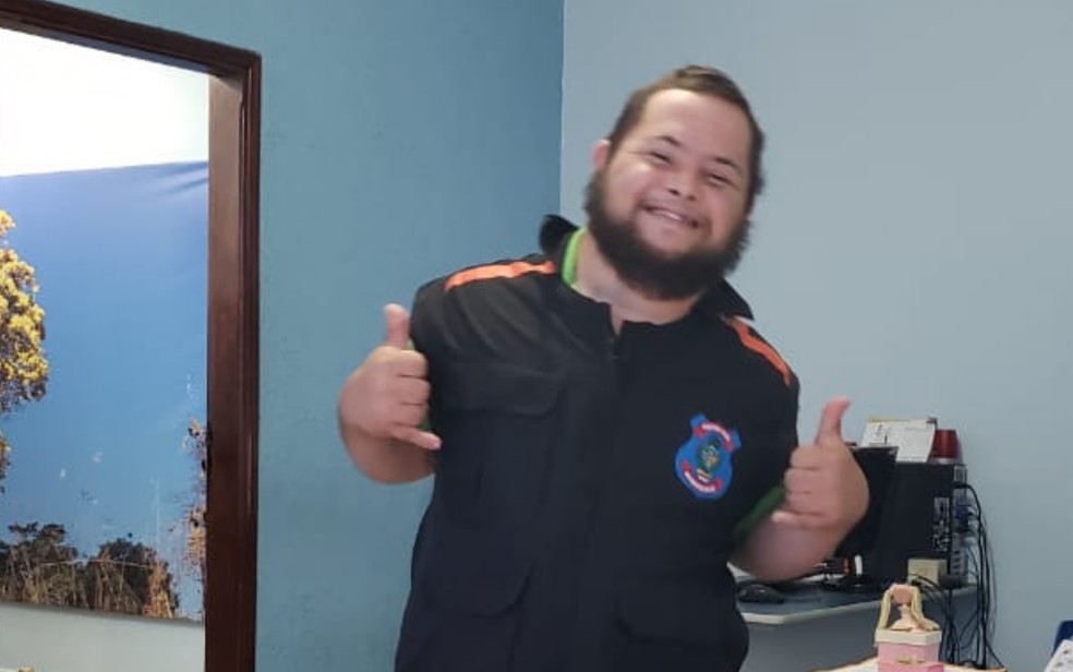 Lucas Tadeu de Morais, 23 anos, em Delegacia de Anápolis — Foto: Reprodução/Arquivo pessoal