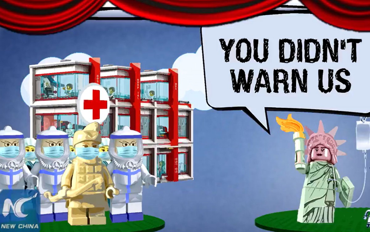 Agência chinesa satiriza EUA em vídeo sobre coronavírus