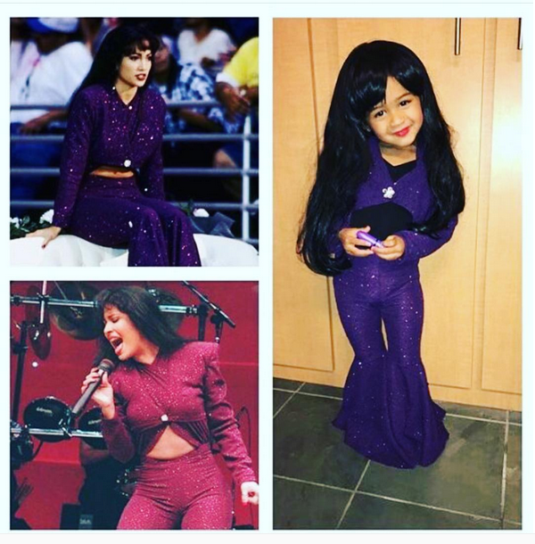 A filha do rapper Chris Brown fantsiada como a cantora Selena (Foto: Instagram)