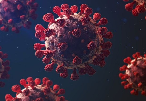 A superfície externa do coronavírus é coberta por proteínas spike, usadas como antígeno na vacina de Oxford (Foto: Getty Images via BBC News)