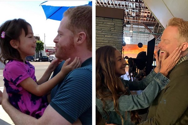 Aubrey Anderson-Emmons e Jesse Tyler Ferguson em fotos com 7 anos de diferença (Foto: Reprodução / Instagram)