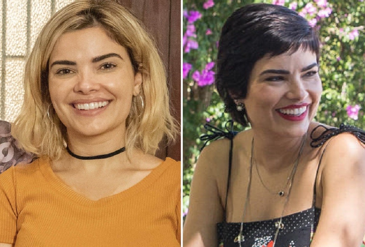 Antes e depois: Vanessa Giácomo em Filhas de Eva e Travessia (Foto: Paulo Belote e Adriano Fagundes/TV Globo)