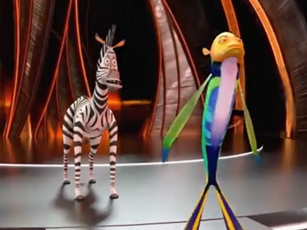 Cena da montagem que substitui Will Smith e Chris Rock por seus personagens em O Espanta-Tubarões e Madagascar (Foto: Reprodução)