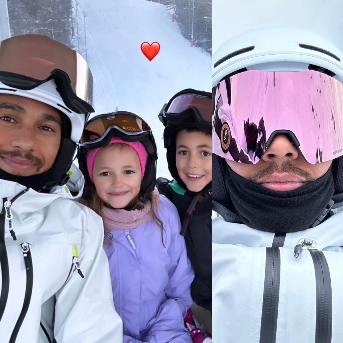 Lewis Hamilton curte férias com a família e ensina os sobrinhos a