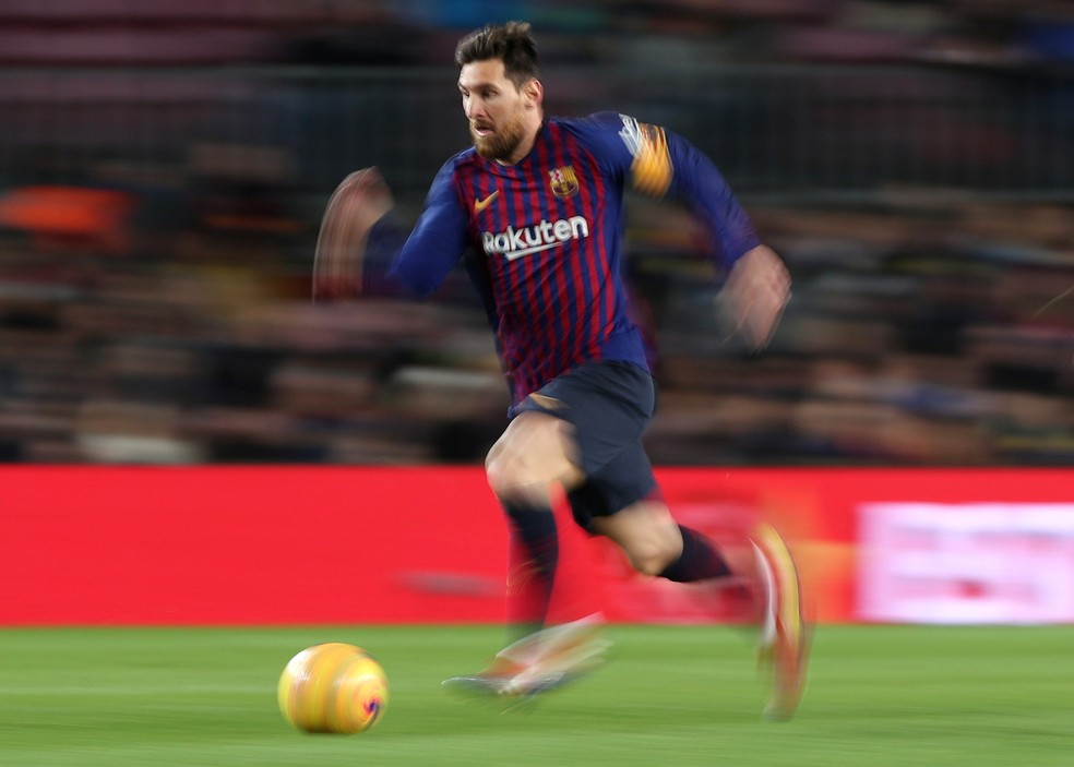 Messi tem 400 gols no Espanhol e é o quinto maior artilheiro de um só campeonato nacional na Europa — Foto: Albert Gea/Reuters