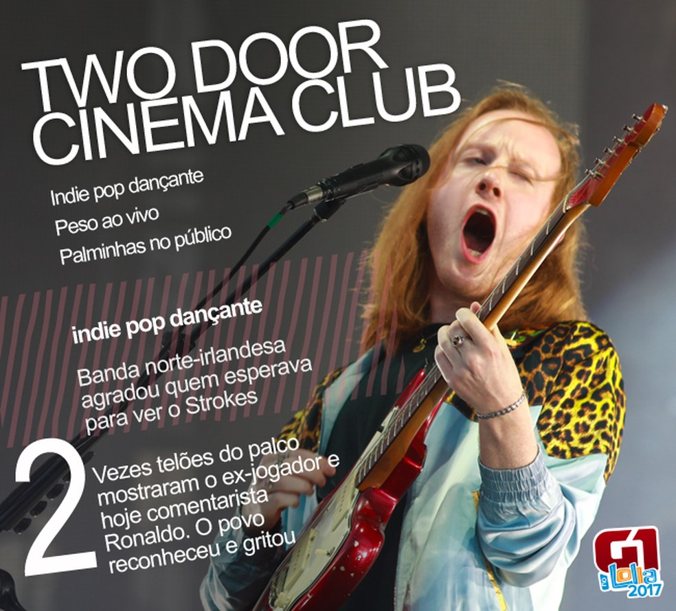 Two Door Cinema Club faz show para 'palminhas' com indie dançante genérico  | Lollapalooza 2017 | G1
