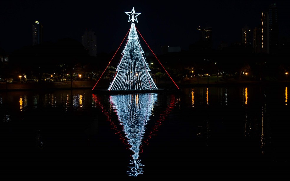 Decoração de Natal em Goiânia tem árvore gigante de garrafa pet, bolas 3D,  túnel de luzes e casa do Papai Noel | Goiás | G1