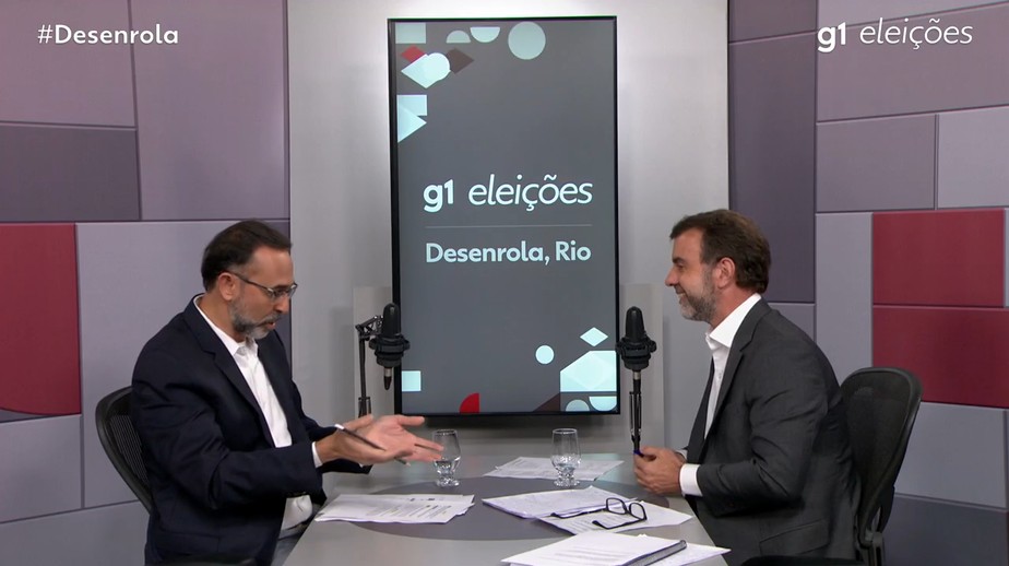 O candidato do PSB ao governo do Rio, Marcelo Freixo, durante sabatina do podcast 'Desenrola, Rio' nesta terça-feira