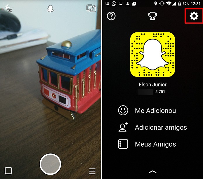 Acesse as configurações do aplicativo para conferir se Snapchat Beta foi ativado (Foto: Divulgação/Elson de Souza)