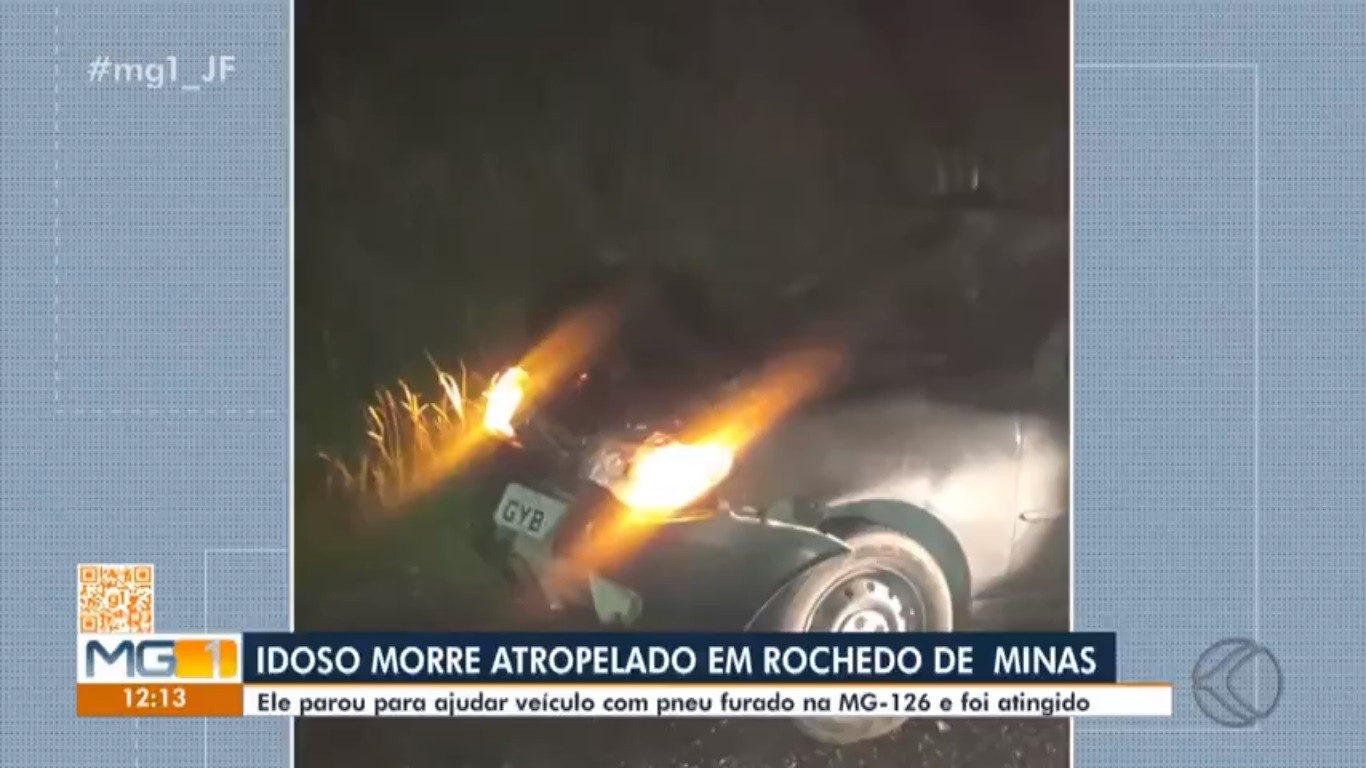 Idoso morre atropelado na MG-126 em Rochedo de Minas 