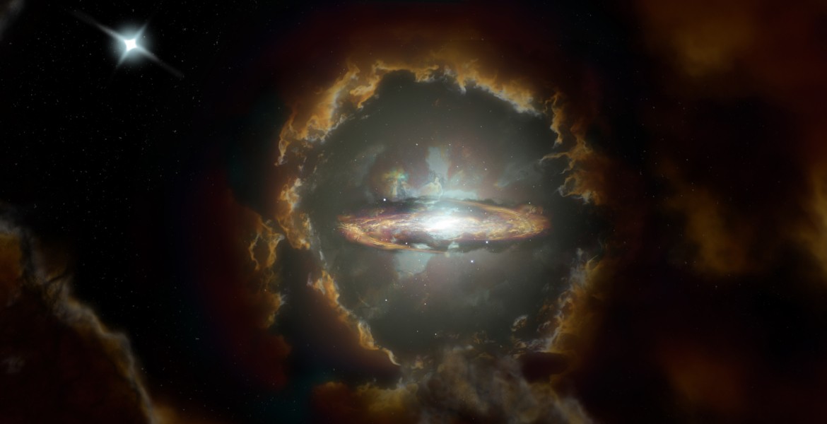 Telescópio revela galáxia em forma de disco que existia no início do Universo (Foto: S. Dagnello)