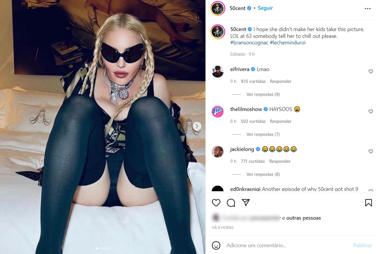 Post de 50 Cent zombando de Madonna (Foto: Reprodução / Instagram)