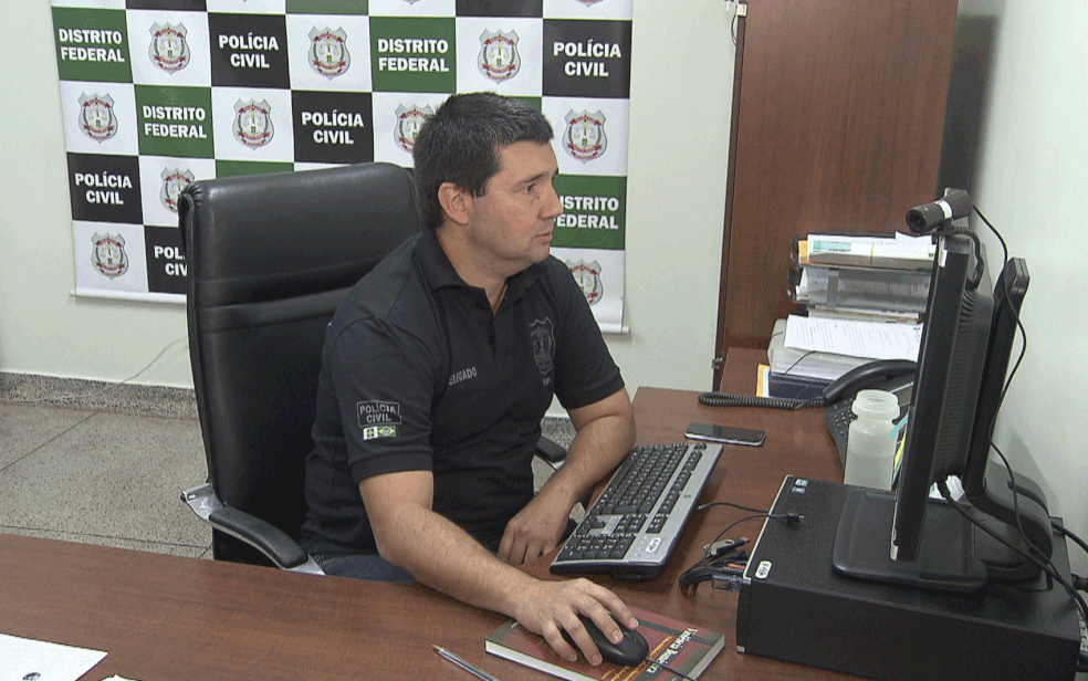 O delegado Pedro Luís de Moraes, que comandou operação para desarticular gangue de tráfico de drogas no DF (Foto: TV Globo/Reprodução)