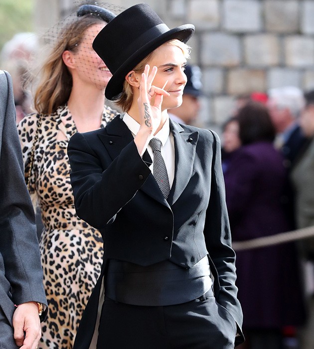 Cara Delevingne no casamento da Princesa Eugenie (Foto: Getty Images)