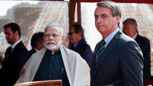 Jair Bolsonaro em visita a Índia (Foto: ALAN SANTOS/PR, via Agência Brasil)