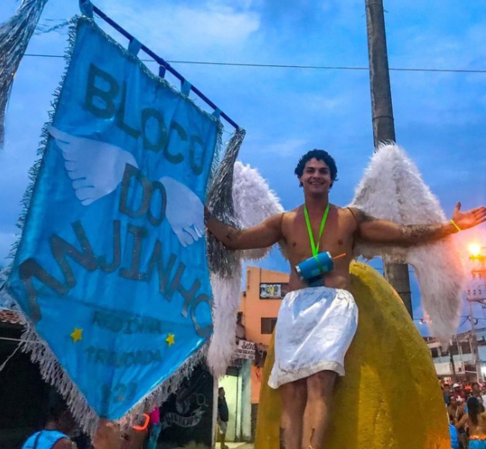 Bloco do Anjinho foi criado por Brendo Yan e foi às ruas no carnaval da Redinha neste ano — Foto: Redes sociais