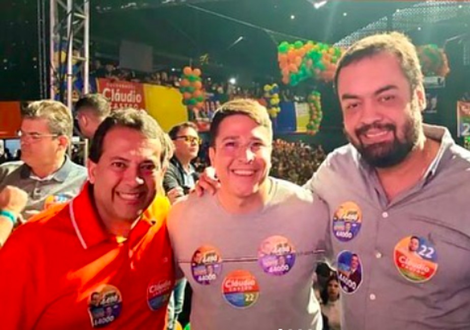 Castro participou de lançamento de candidatura de Ricardo Abrão (de vermelho)