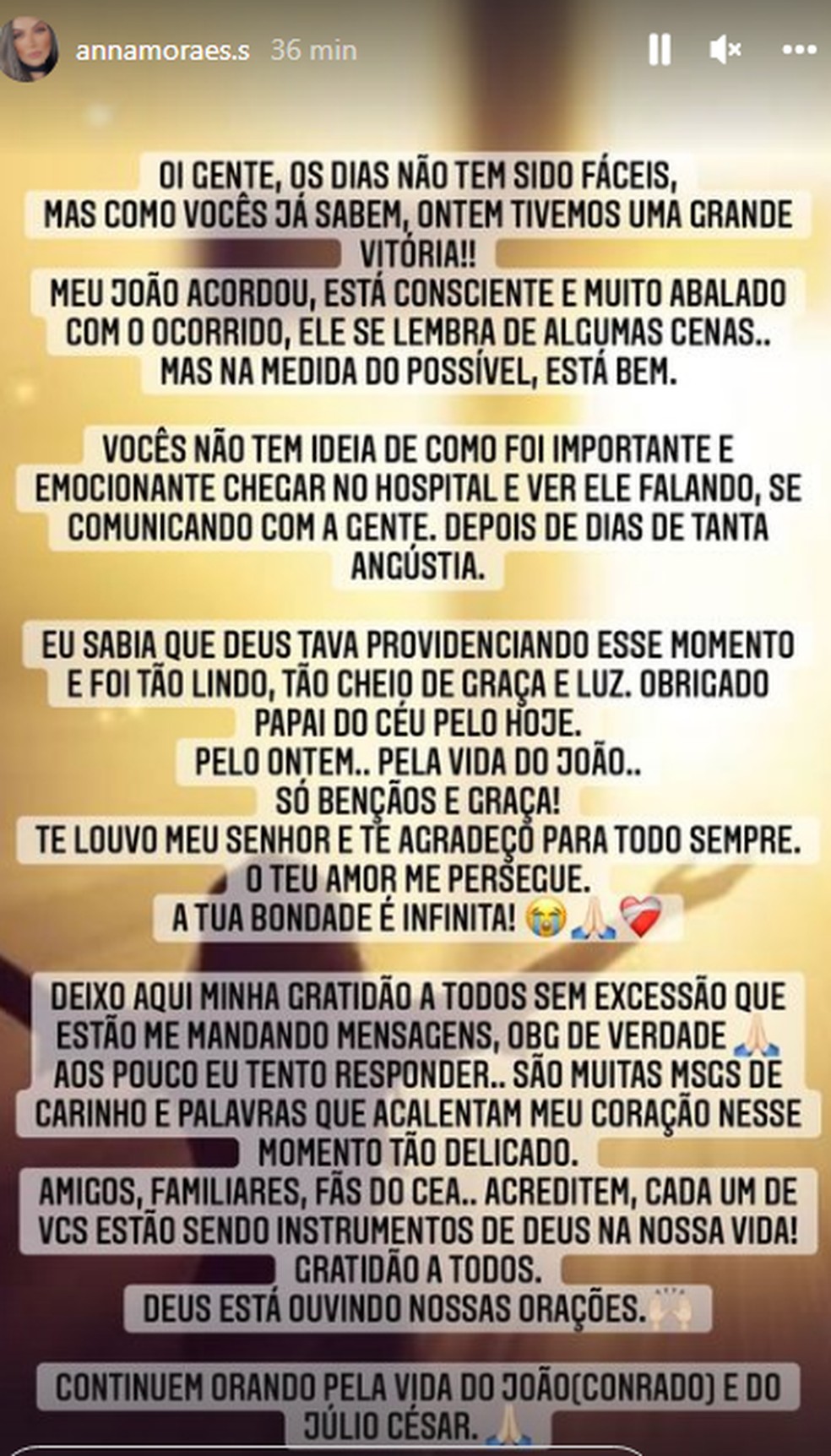 Post de namorada do cantor Conrado  — Foto: Reprodução