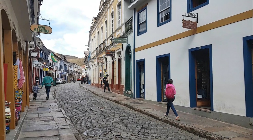 Rua São José em Ouro Preto, na Região Central de Minas Gerais. (Foto: Thais Pimentel/G1)