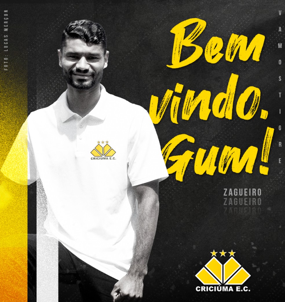 Gum recebeu até arte — Foto: Divulgação/Criciúma