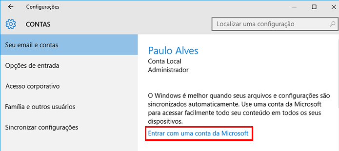 Faça login com sua conta da Microsoft (Foto: Reprodução/Paulo Alves)