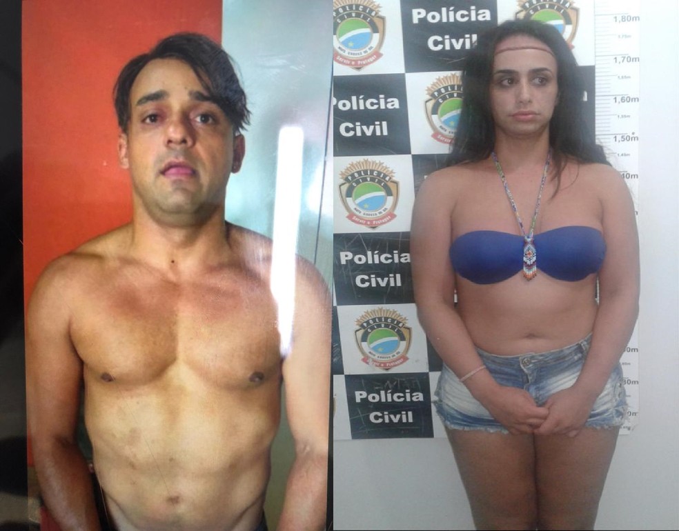 Garoto de programa e transexual foram presos suspeitos de torturar cliente e dar golpe em Cuiabá — Foto: Polícia Civil de Mato Grosso/Assessoria