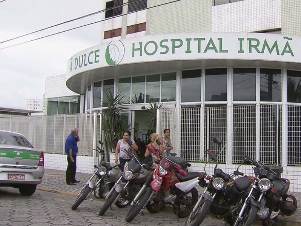 Hospital Irmã Dulce localiza-se em Praia Grande, SP (Foto: Reprodução/TV Tribuna)