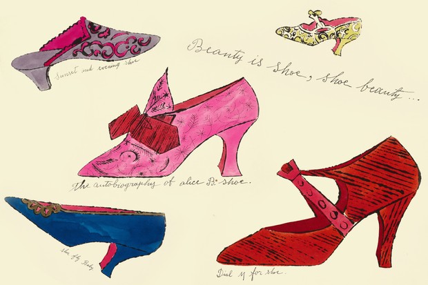 Litogravuras de sapatos assinadas por Andy Warhol  (Foto: Reprodução)