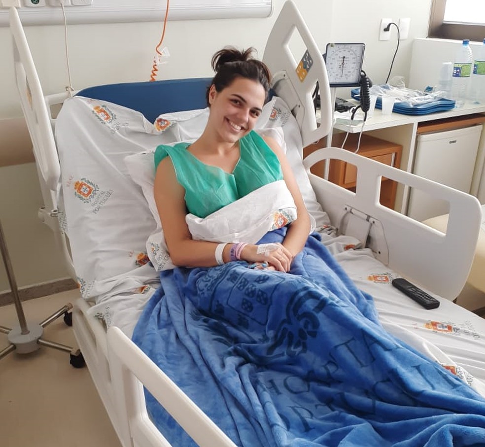 Giovanna, que mora em Lins, foi até Recife para doar medula óssea — Foto: Giovanna Venarusso Crosara/Arquivo pessoal