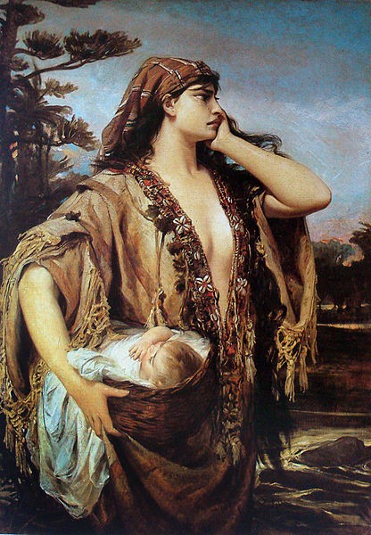 Representação de Moisés e Joquebebe, sua mãe (Foto: Museu Nacional de Belas Artes)