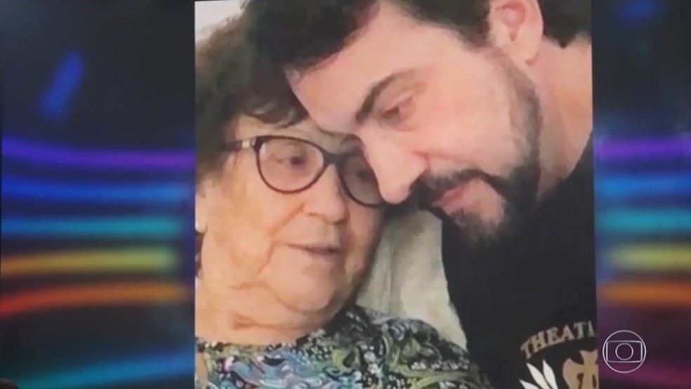 Padre Fábio de Melo e a mãe, dona Ana Maria  — Foto: Globo