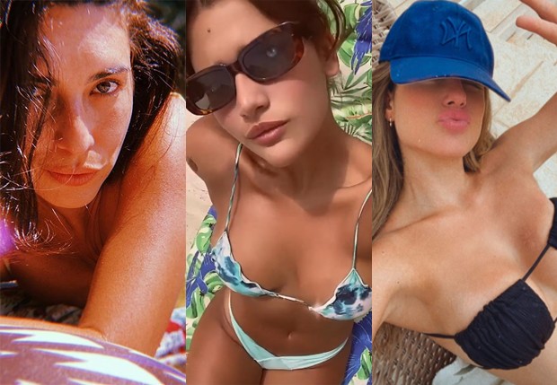 Fernanda Paes Leme, Giulia Costa e Mari Gonzalez curtem dia de piscina (Foto: Reprodução/Instagram)