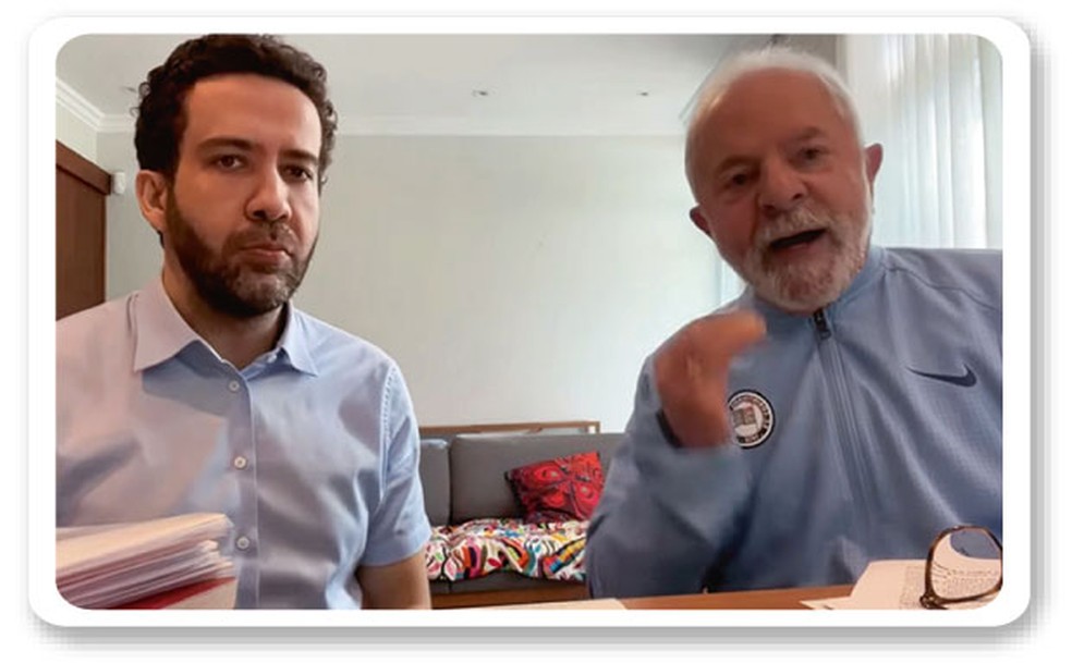  AndrÃ© Janones fez uma live, divulgada por Lula, na qual diz que "o auxÃ­lio emergencial acaba em dezembro"  â Foto: ReproduÃ§Ã£o