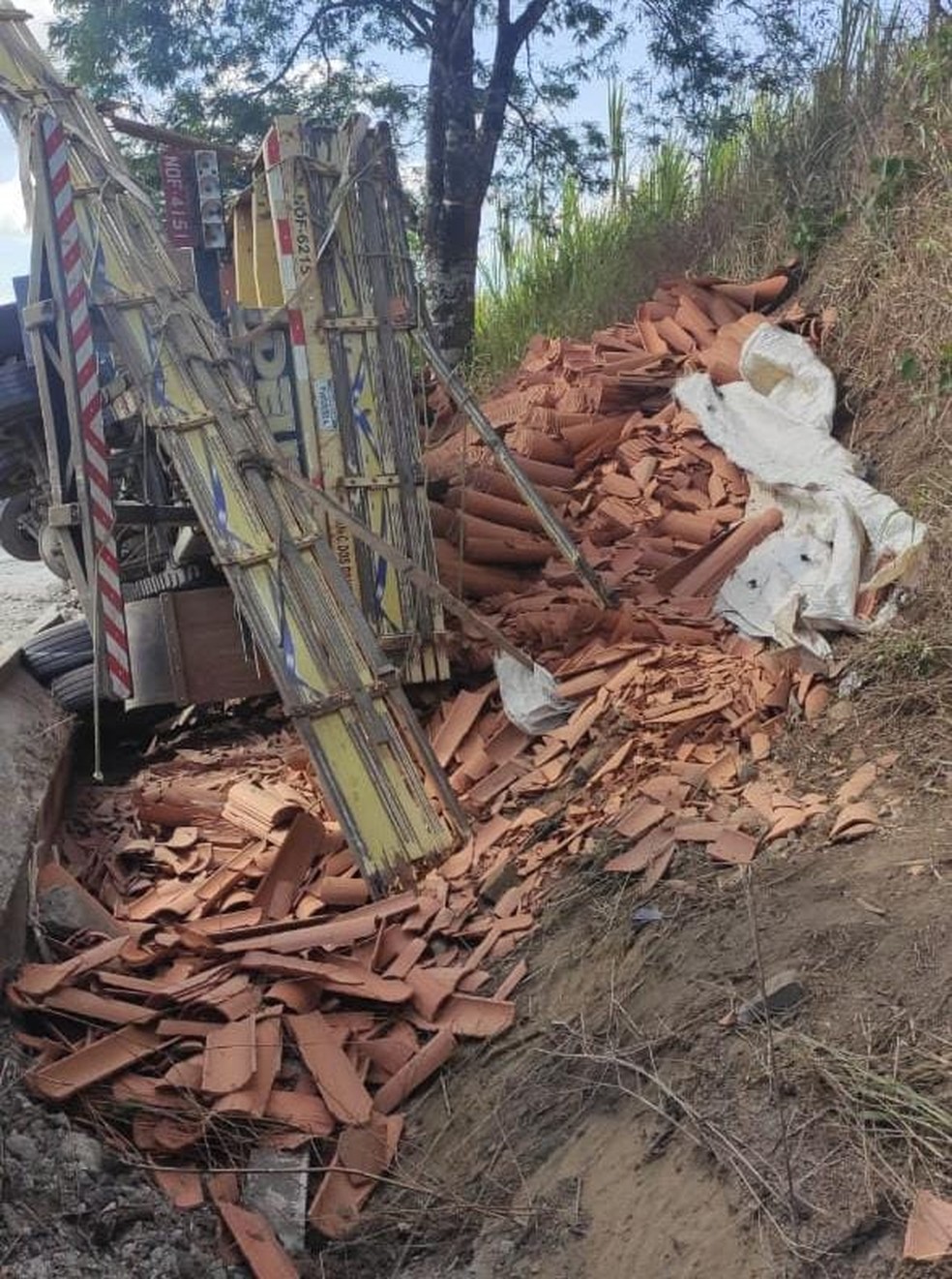 Homens ficam feridos após pularem de caminhão em movimento — Foto: PRF