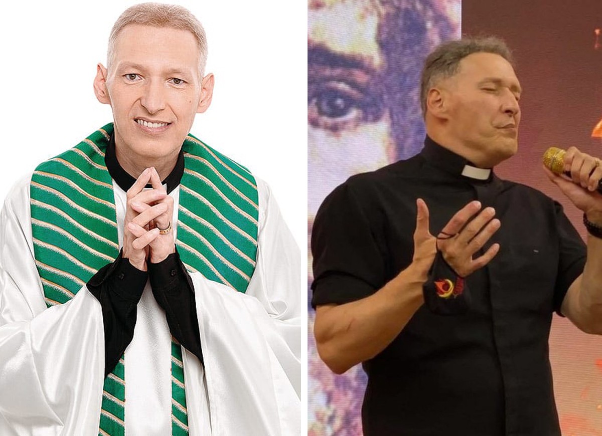 O antes e depois do padre Marcelo Rossi (Foto: Divulgação e Reprodução Instagram)
