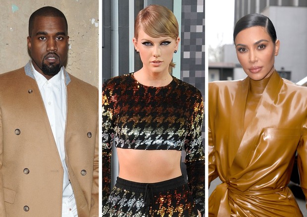 Kanye West, Taylor Swift e Kim Kardashian (Foto: Getty Images)