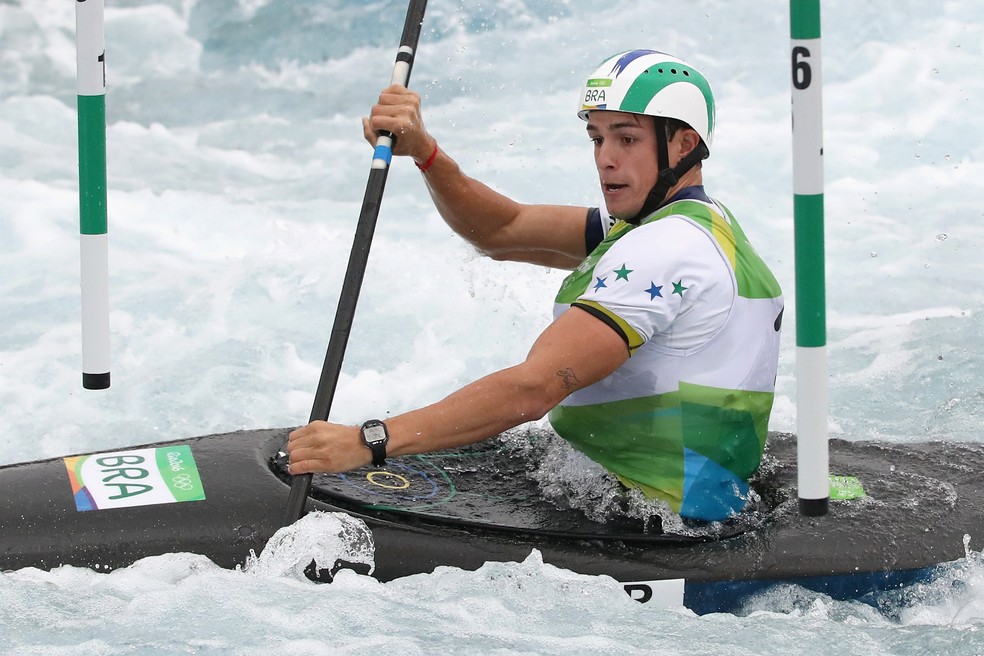 Pepê Gonçalves em ação na Rio 2016 na pista olímpica (Foto: Christian Petersen/Getty Images)