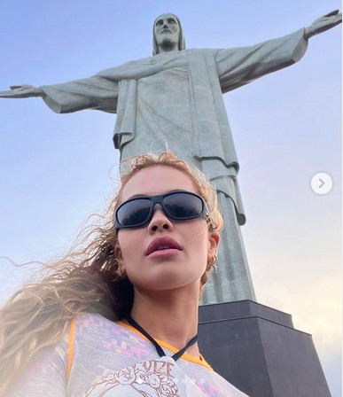 Rita Ora durante passagem pelo brasil para show no Rock in Rio (Foto: Instagram)