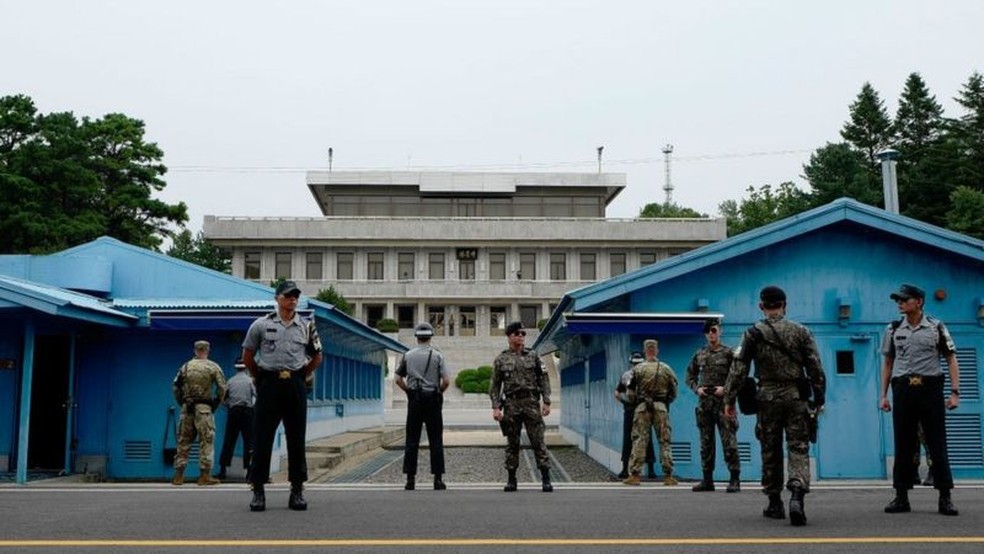 Panmunjom é a zona desmilitarizada que separa as duas Coreias — Foto: GETTY IMAGES via BBC