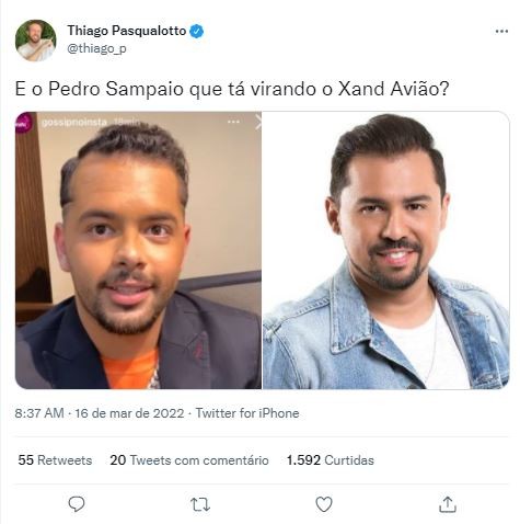Internautas repercutem penteado de Pedro Sampaio (Foto: Twitter/Reprodução)