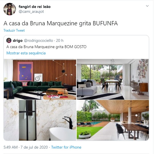Casa de Bruna Marquezine impressiona redes sociais e vira meme (Foto: Twitter)