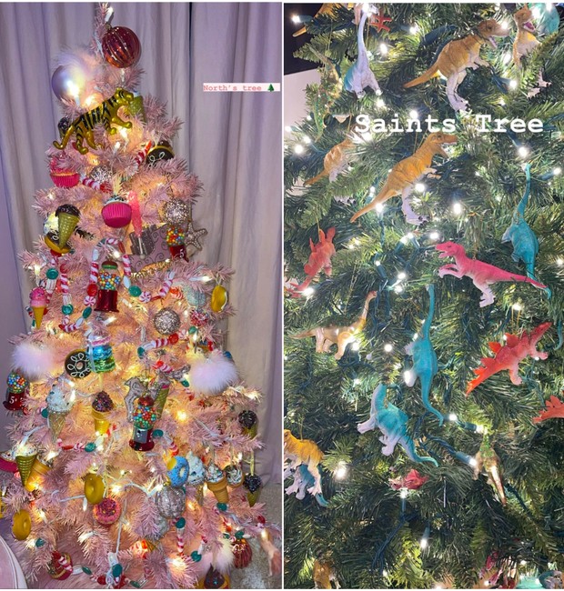 Árvores de Natal dos filhos de Kim Kardashian (Foto: Reprodução / Instagram)