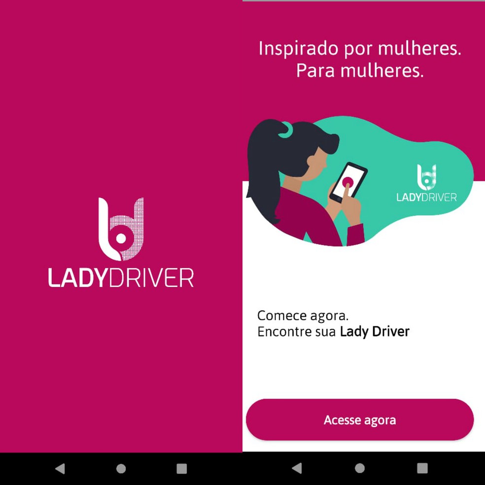 Lady Driver permite solicitar viagem com mulher motorista — Foto: Reprodução/Clara Fabro