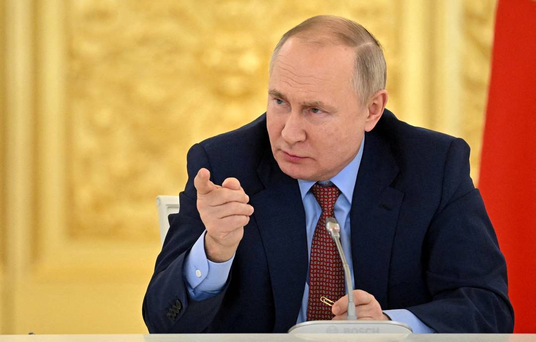 Presidente russo, Vladimir Putin, em 25 de fevereiro de 2022