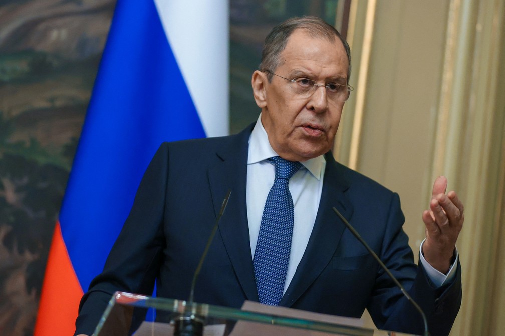 Sergei Lavrov em entrevista coletiva concedida nesta quinta-feira (10) &mdash; Foto: Minist&eacute;rio das Rela&ccedil;&otilde;es Exteriores da R&uacute;ssia/Divulga&ccedil;&atilde;o/REUTERS