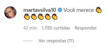 Marta Silva posta mensagem carinhosa para Juliette (Foto: reprodução/instagram)