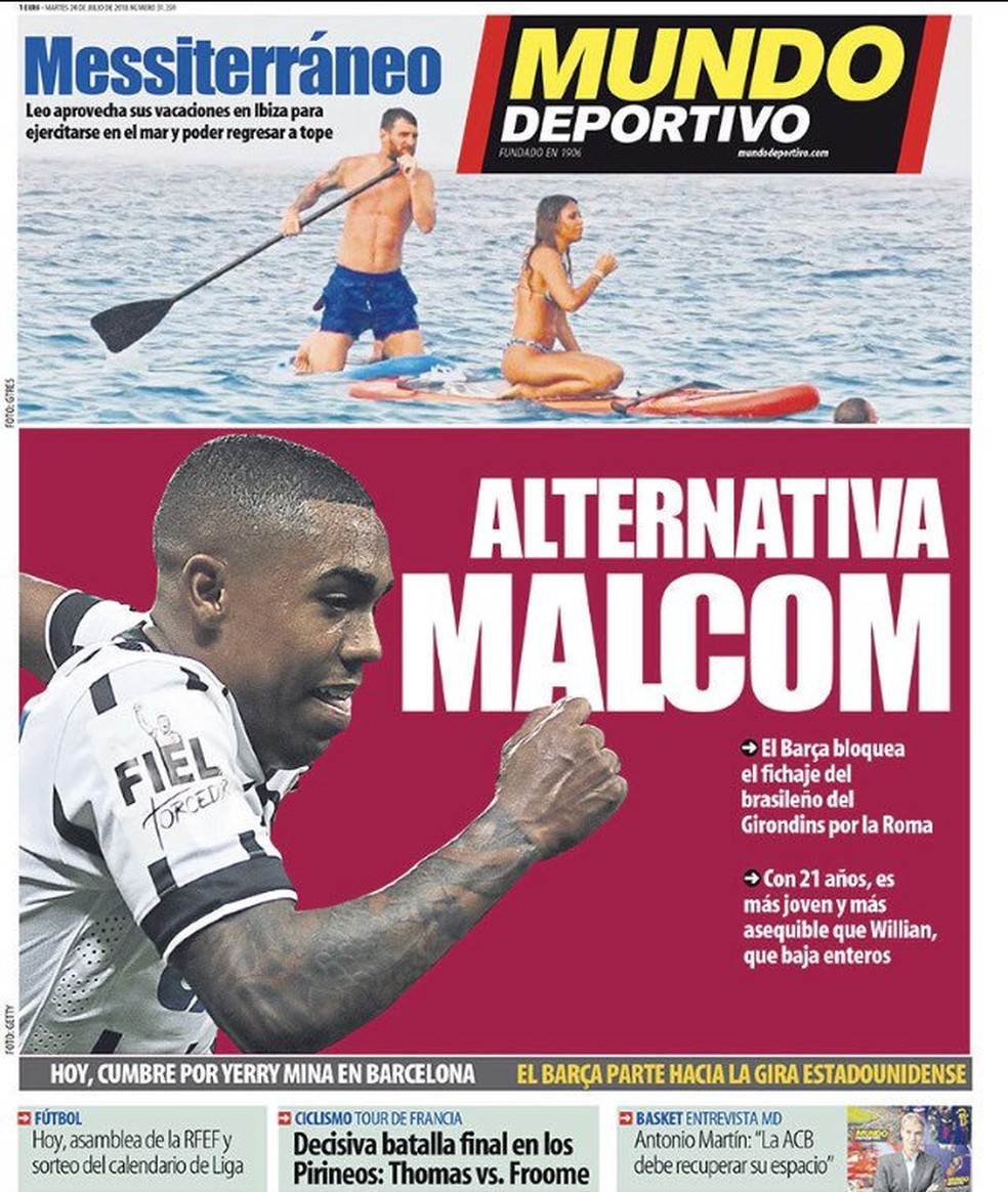 Mlacom na capa do Mundo Deportivo (Foto: ReproduÃ§Ã£o / Mundo Deportivo)