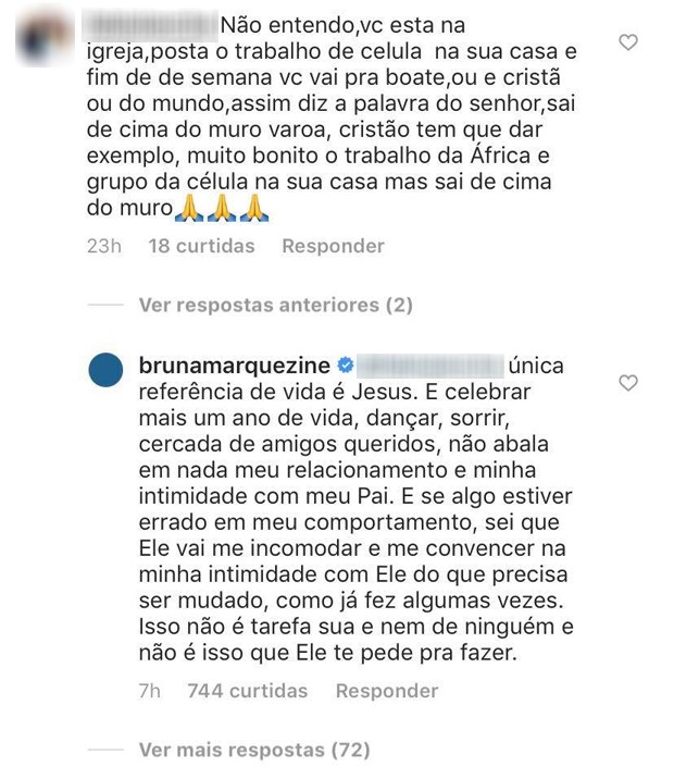 Resposta de Bruna Marquezine (Foto: Reprodução/Instagram)